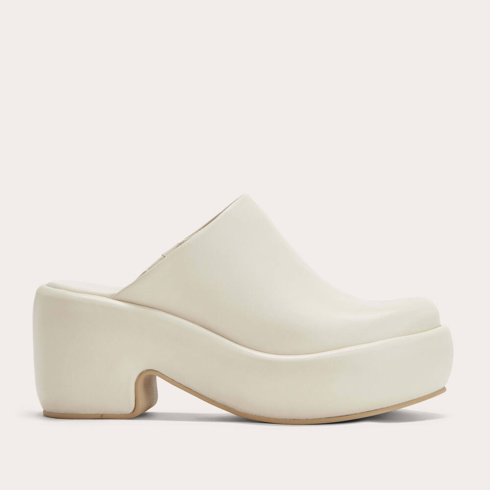 Everlane Cream Platform Clogs